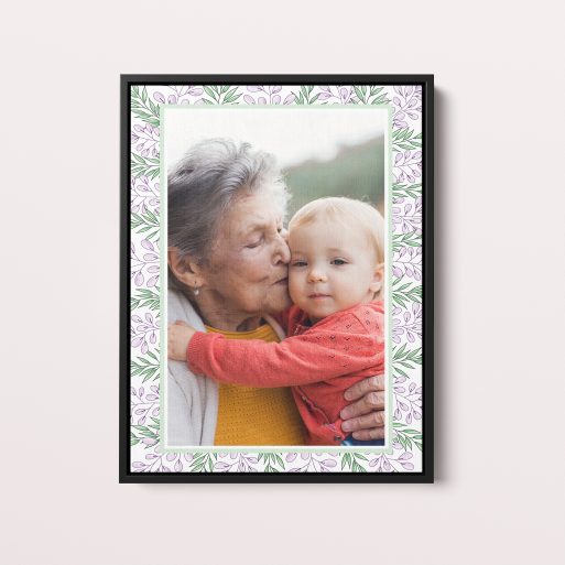 Floral Memories Framed Photo Canvas – Personalized 3D Effect Display