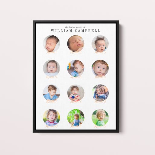 Month by Month Framed Photo Canvases - Personalized Family Journey Display