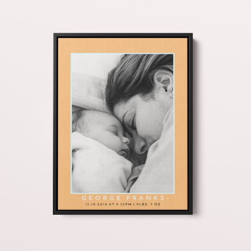 Personalised Orange and Mint Framed Photo Canvas - Elegantly feature cherished memories