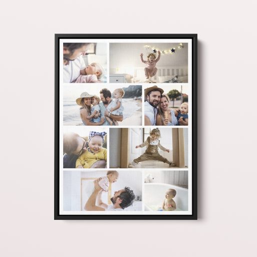 Playful Memories Framed Photo Canvas – Vibrant 8-Photo Display