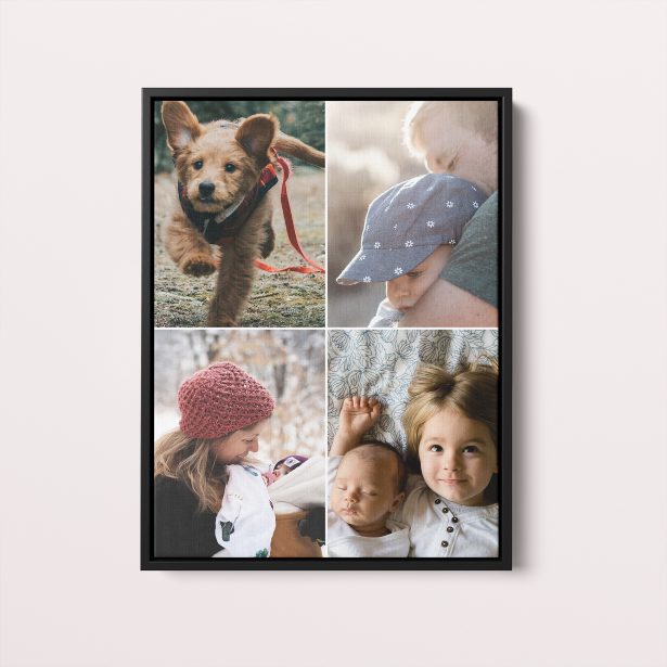 Quad Framed Photo Canvas - Preserve Memories with Four Cherished Photos