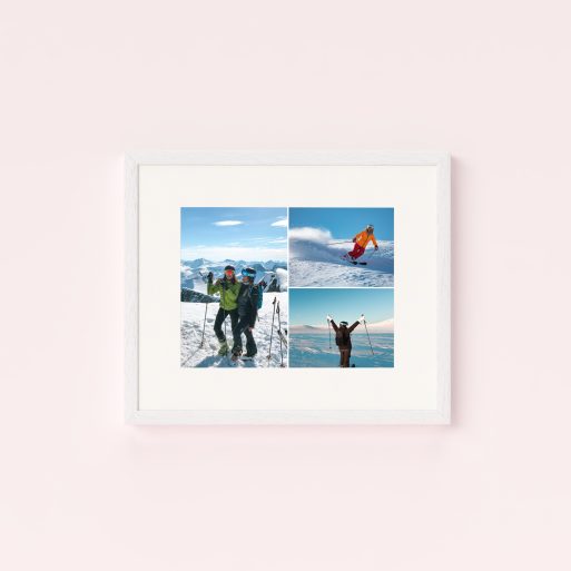 3 Part Collage Framed Photo Prints - Elegantly display three cherished moments in a cream frame, crafted with high-quality Fujifilm photo paper and eco-friendly wood, ready to hang for a sophisticated and durable display.