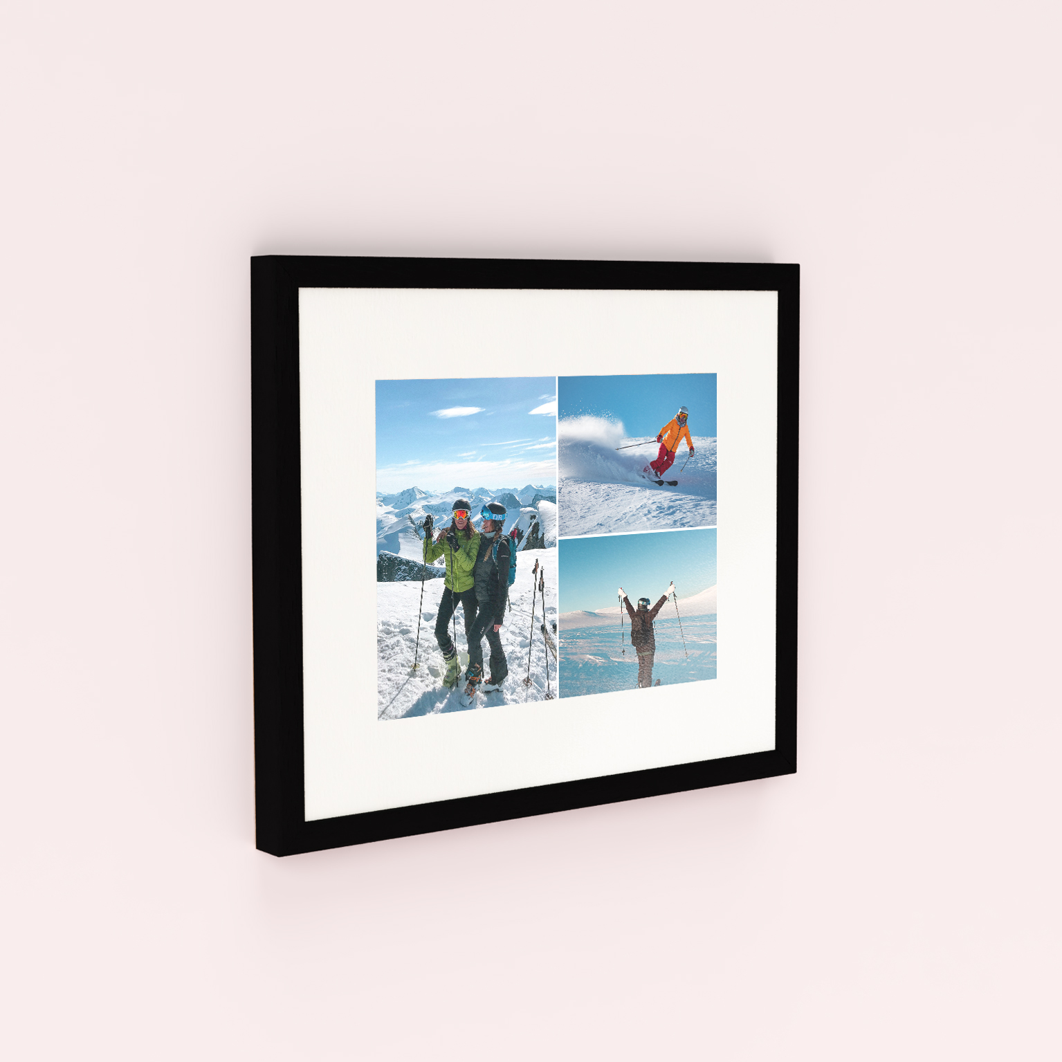 3 Part Collage Framed Photo Prints - Elegantly display three cherished moments in a cream frame, crafted with high-quality Fujifilm photo paper and eco-friendly wood, ready to hang for a sophisticated and durable display.