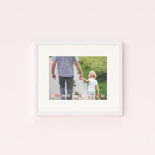 Grandpa's Day Framed Photo Prints - Immerse yourself in cherished memories with our landscape-oriented design. Elegantly showcasing your favorite photo with a captivating 3D effect, adding depth and dimension to your special moments. Celebrate the love of a grandfather with this visually stunning masterpiece.