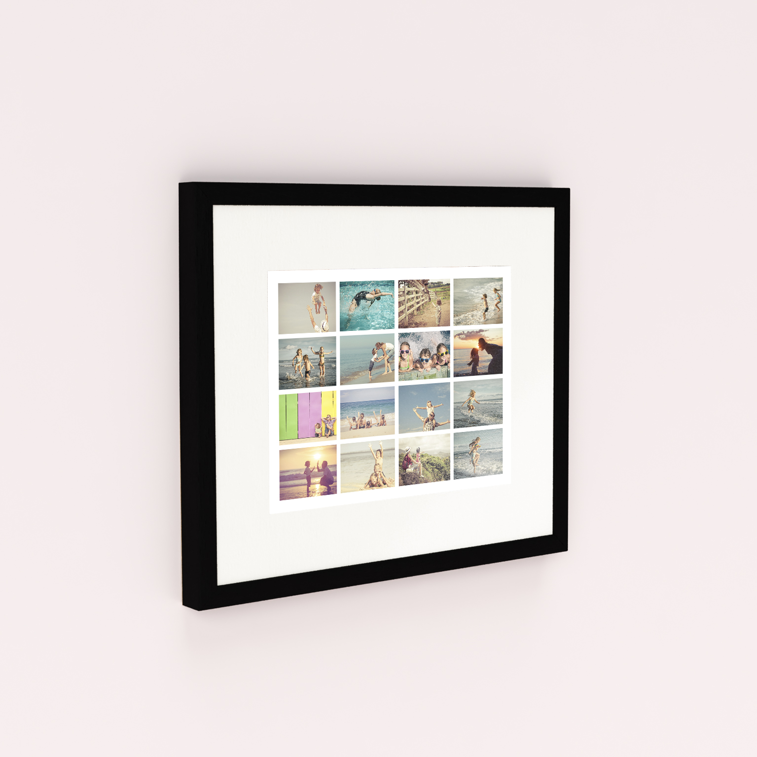 Jumble Framed Photo Prints - Create a stunning collage of memories with this landscape-oriented design, elegantly showcasing 10+ photos in a cream frame. Crafted from durable materials, these prints ensure vibrant keepsakes resistant to fading. Preserve your memories in style with our versatile Jumble framed photo prints.
