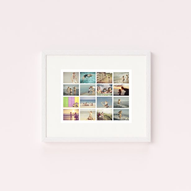 Jumble Framed Photo Prints - Create a stunning collage of memories with this landscape-oriented design, elegantly showcasing 10+ photos in a cream frame. Crafted from durable materials, these prints ensure vibrant keepsakes resistant to fading. Preserve your memories in style with our versatile Jumble framed photo prints.