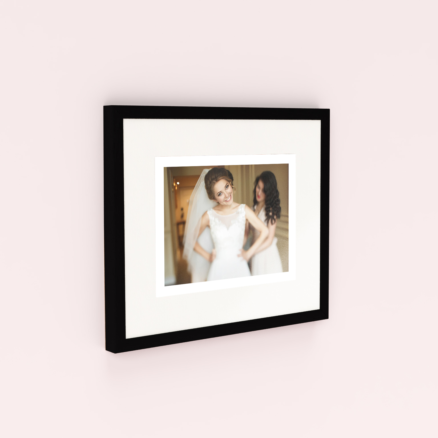 Landscape White Framed Photo Print - Capture the love and joy of your wedding day with a personalized keepsake.