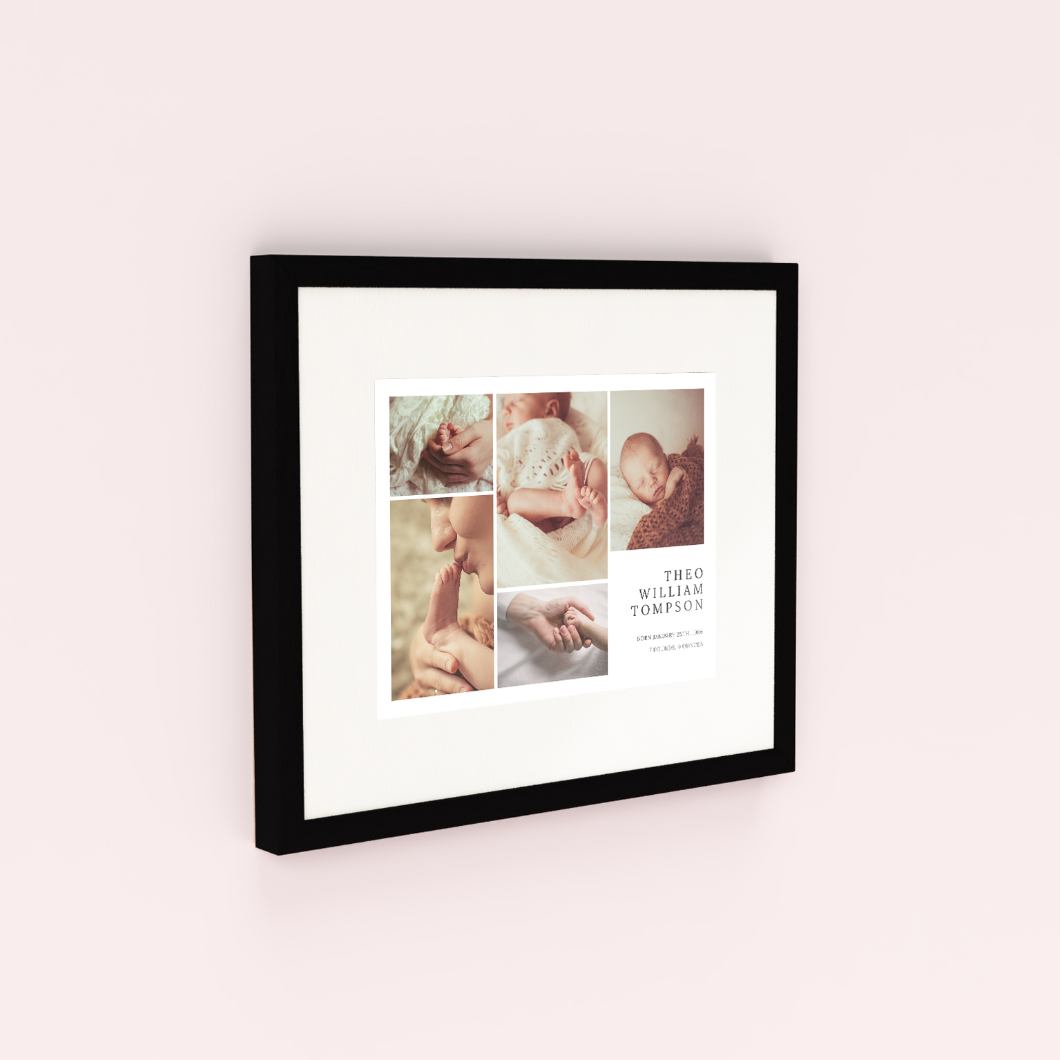 Little Love Collage Framed Photo Print - Elevate your decor with a personalized design featuring space for 5 captivating photos.