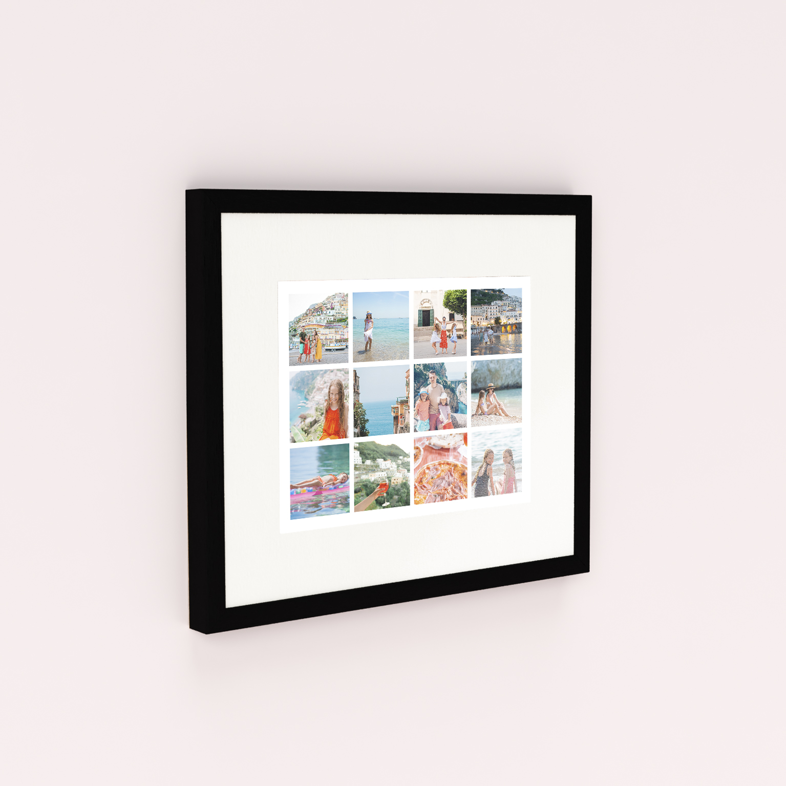 Massive Montage Framed Photo Prints - Offer an extraordinary way to display memories with this curated collage of 10+ photos, elegantly mounted in a cream frame. Personalize each print to tell your unique story, creating a one-of-a-kind piece that reflects your taste and experiences. Cherish your special moments with this perfect showcase of memories.