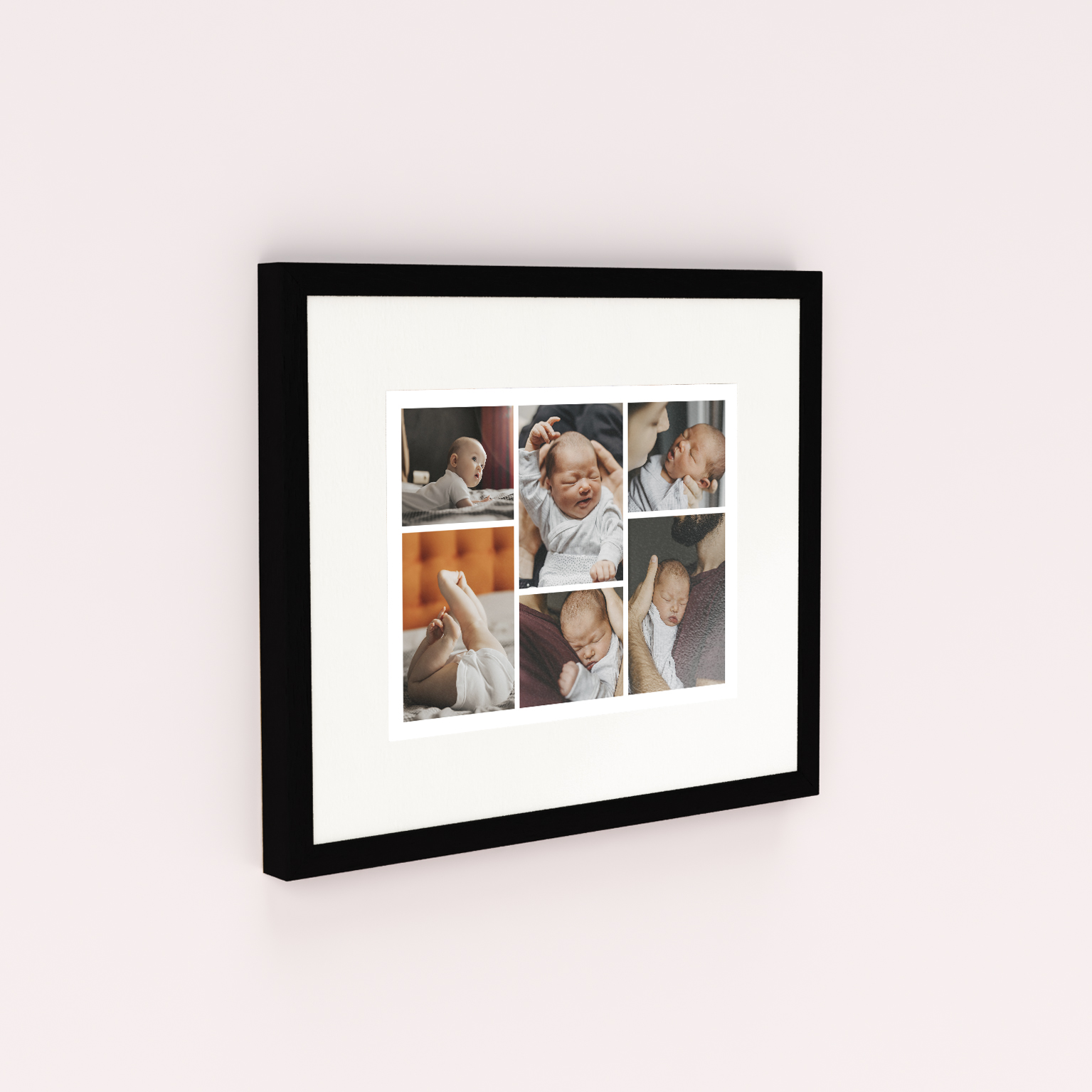 Memories Mosaic Framed Photo Print - Transform your cherished memories into a refined masterpiece with this landscape-oriented print showcasing 6 photos in a captivating mosaic design. Crafted with elegance, each photo is encased in a cream frame, turning it into a timeless piece of art.