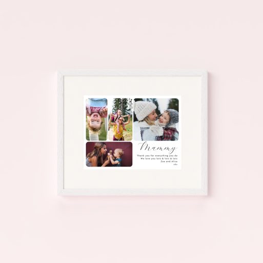 Mother's Day Medley Framed Photo Print - Celebrate Mother's Day with a visually captivating design holding 4 cherished photos.