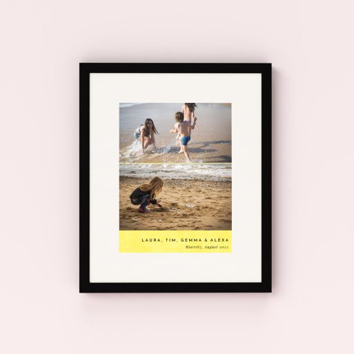 Photo of a framed photo print called 'Bright Yellow'. It is 40cm x 30cm in size, in a Portrait orientation. It has space for 2 photos.