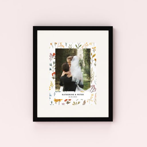 Photo of a framed photo print called 'Floral Wedding Waltz'. It is 40cm x 30cm in size, in a Portrait orientation. It has space for 1 photos.