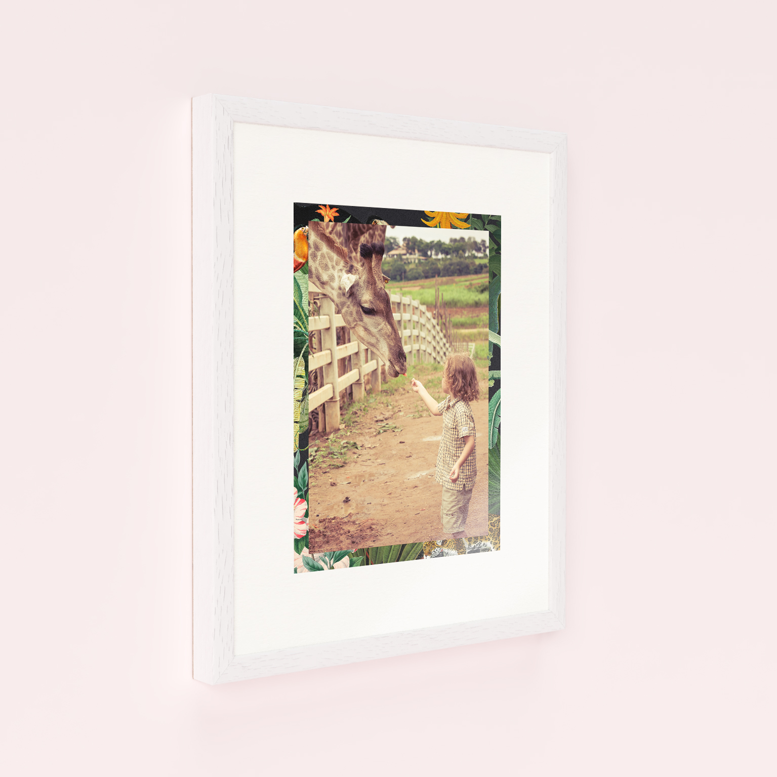 Photo of a framed photo print called 'Jungle Sparkle'. It is 40cm x 30cm in size, in a Portrait orientation. It has space for 1 photos.