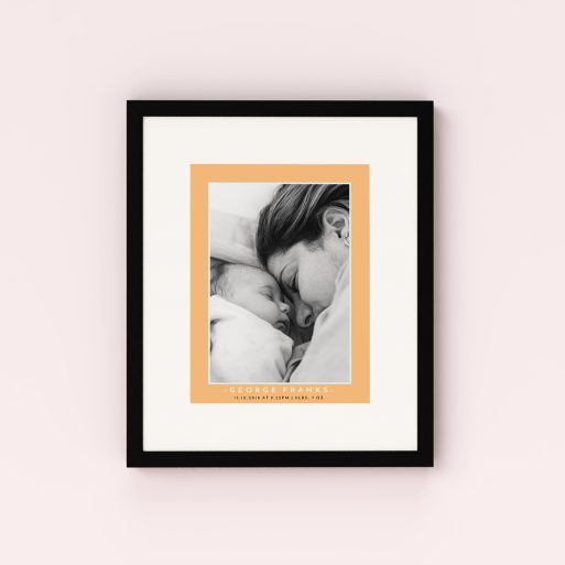Photo of a framed photo print called 'Orange and Mint'. It is 40cm x 30cm in size, in a Portrait orientation. It has space for 1 photos.