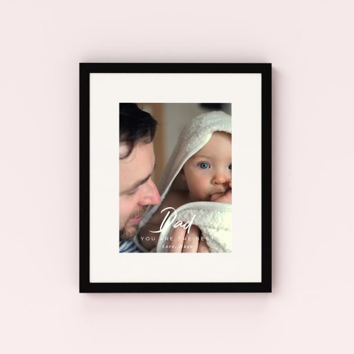 Photo of a framed photo print called 'Papa’s Presence'. It is 40cm x 30cm in size, in a Portrait orientation. It has space for 1 photos.
