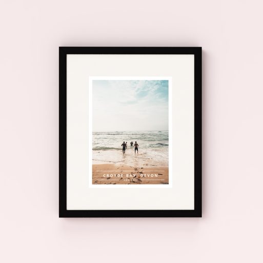 Photo of a framed photo print called 'There and then'. It is 40cm x 30cm in size, in a Portrait orientation. It has space for 1 photos.