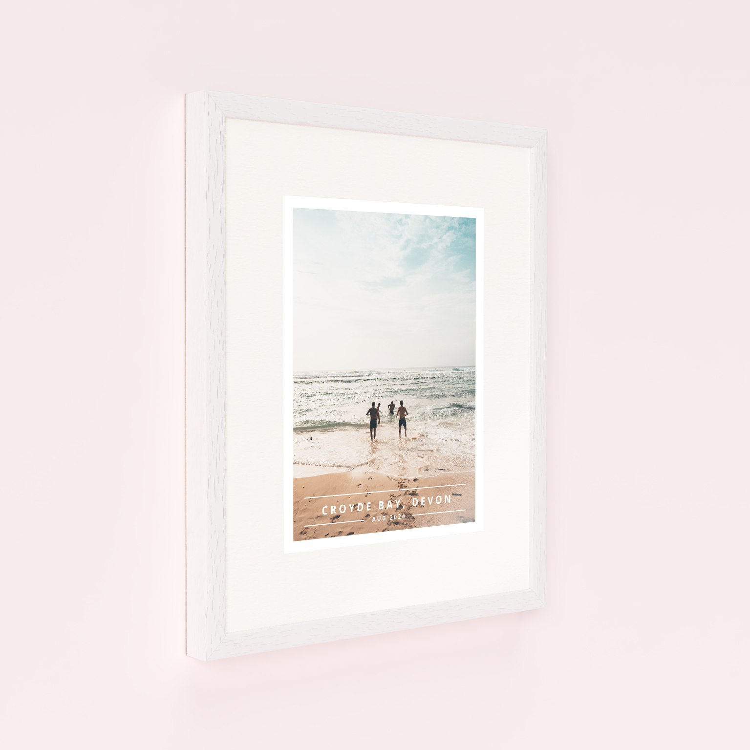 Photo of a framed photo print called 'There and then'. It is 40cm x 30cm in size, in a Portrait orientation. It has space for 1 photos.