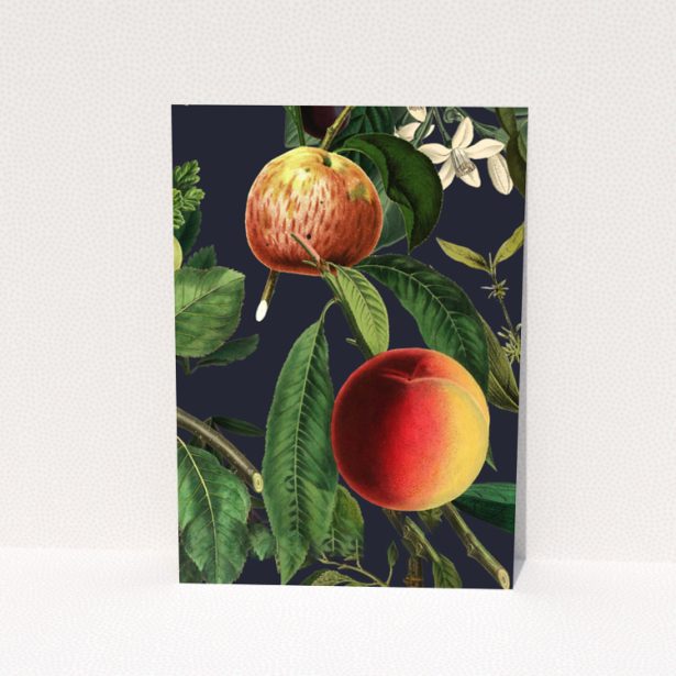 Change of address card design with botanical illustration and two photos on the back side - Portrait collection