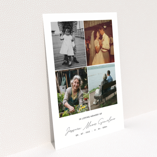 Funeral announcement design reverse side with one photo - Portrait