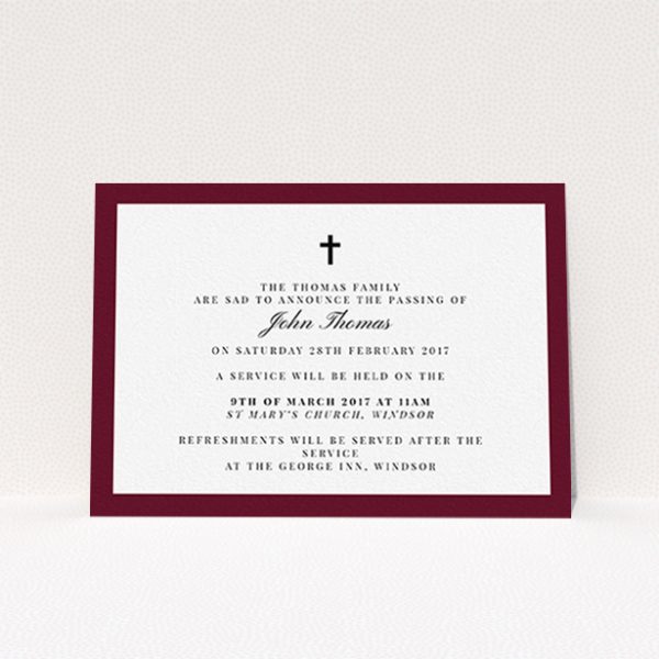 Personalised Funeral Announcement Cards | Utterly Printable