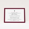 A funeral announcement card design titled "Classic border". It is an A6 card in a landscape orientation. "Classic border" is available as a flat card, with tones of burgundy and white.