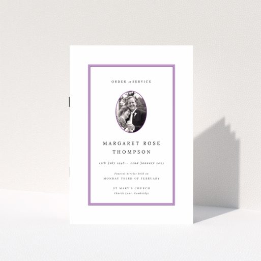 Funeral order of service program design with one photo on the cover.