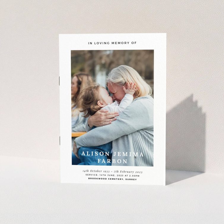 Funeral order of service program design with one photo on the cover