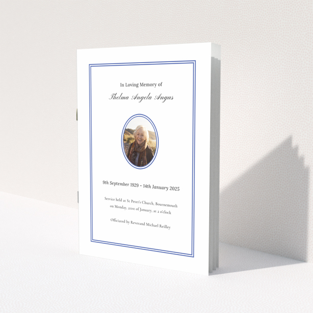 Funeral order of service programme design with one photo