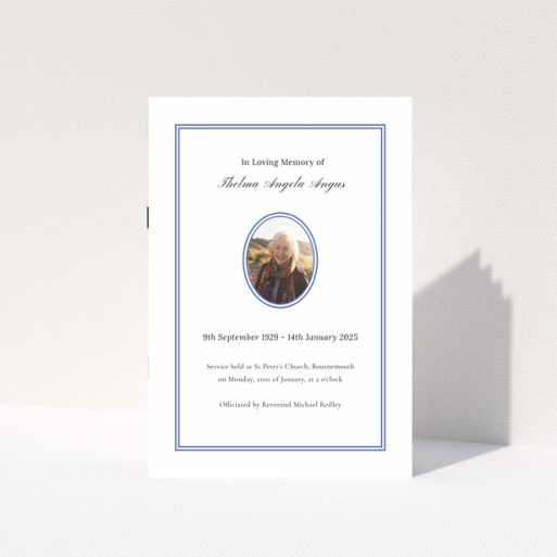 Funeral order of service programme design with one photo