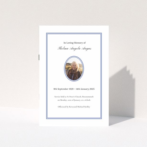 Funeral order of service programme design with one photo