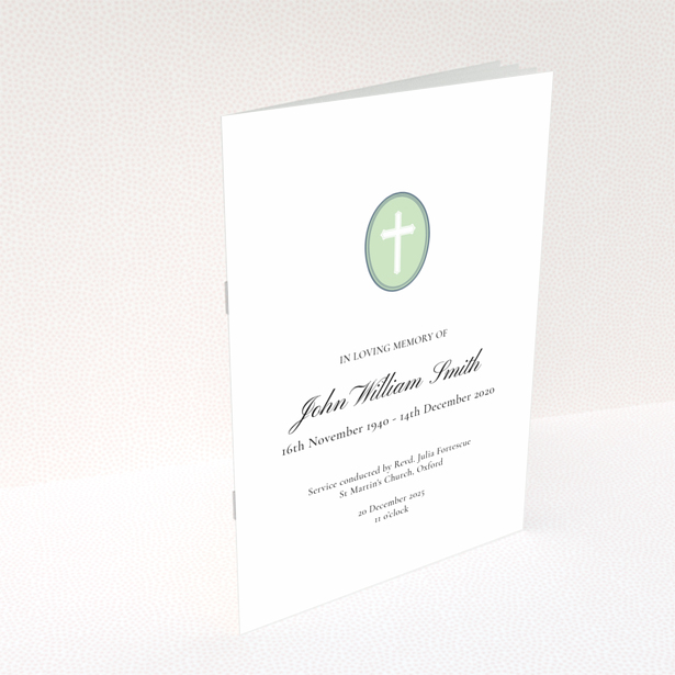 Funeral order of service program back page design with no photos - Portrait