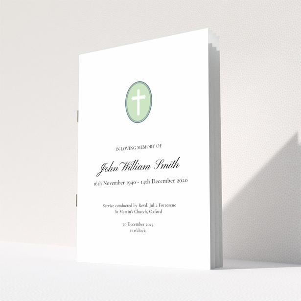 Funeral order of service program back page design with no photos - Portrait