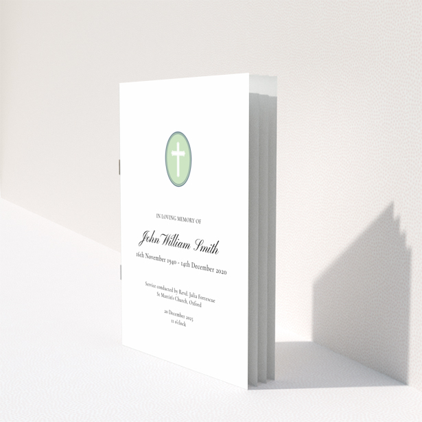 Funeral order of service program back page design with no photos - Portrait