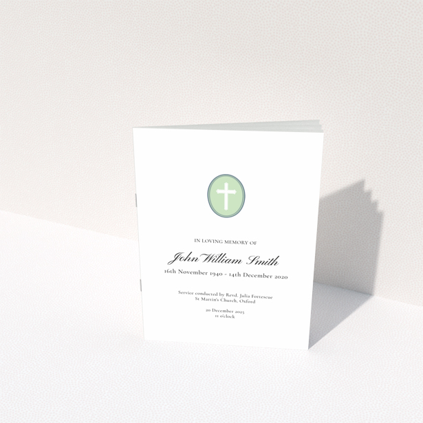Funeral order of service program back page design with no photos - Portrait