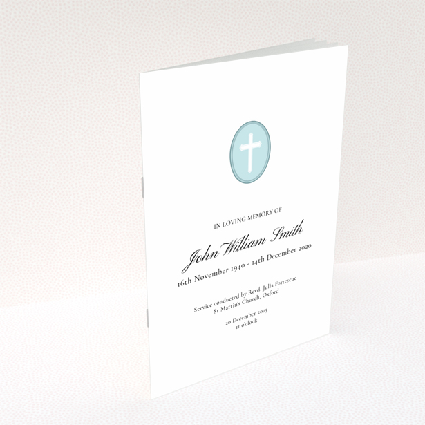 Funeral order of service program reverse side design with no photos, titled Portrait for personalised printing