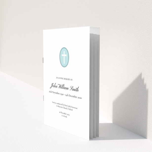 Funeral order of service program reverse side design with no photos, titled Portrait for personalised printing