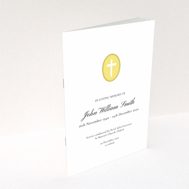 Funeral order of service program design reverse side with Appreciation and Donations text, no images, design name Portrait