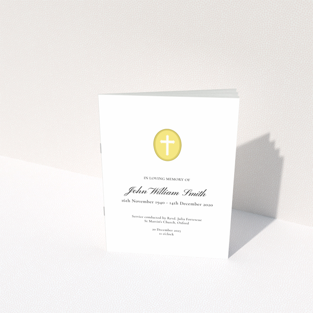 Funeral order of service program design reverse side with Appreciation and Donations text, no images, design name Portrait