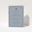 A funeral order of service design called "Shade though". It is an A5 booklet in a portrait orientation. "Shade though" is available as a folded booklet booklet, with tones of dark grey and navy blue.
