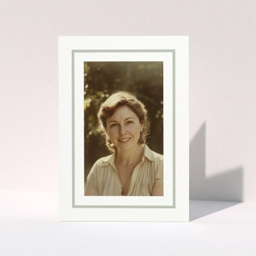 Elegant Memorial Card Funeral thank you card design featuring a single photograph.