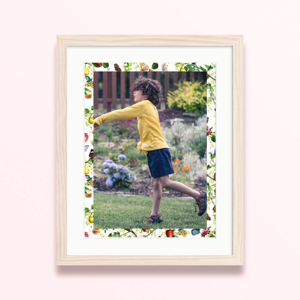 garden charm framed mounted photo print design vibrant botanical vibe 400x300 portrait wood - Garden Charm