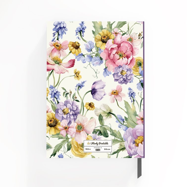 Floral design notebooks with one photo placeholder on the cover spread.