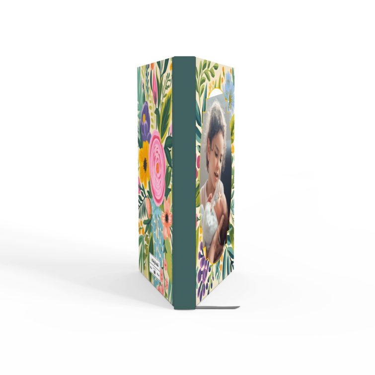 Floral design notebooks with one photo on the cover by Utterly Printable.