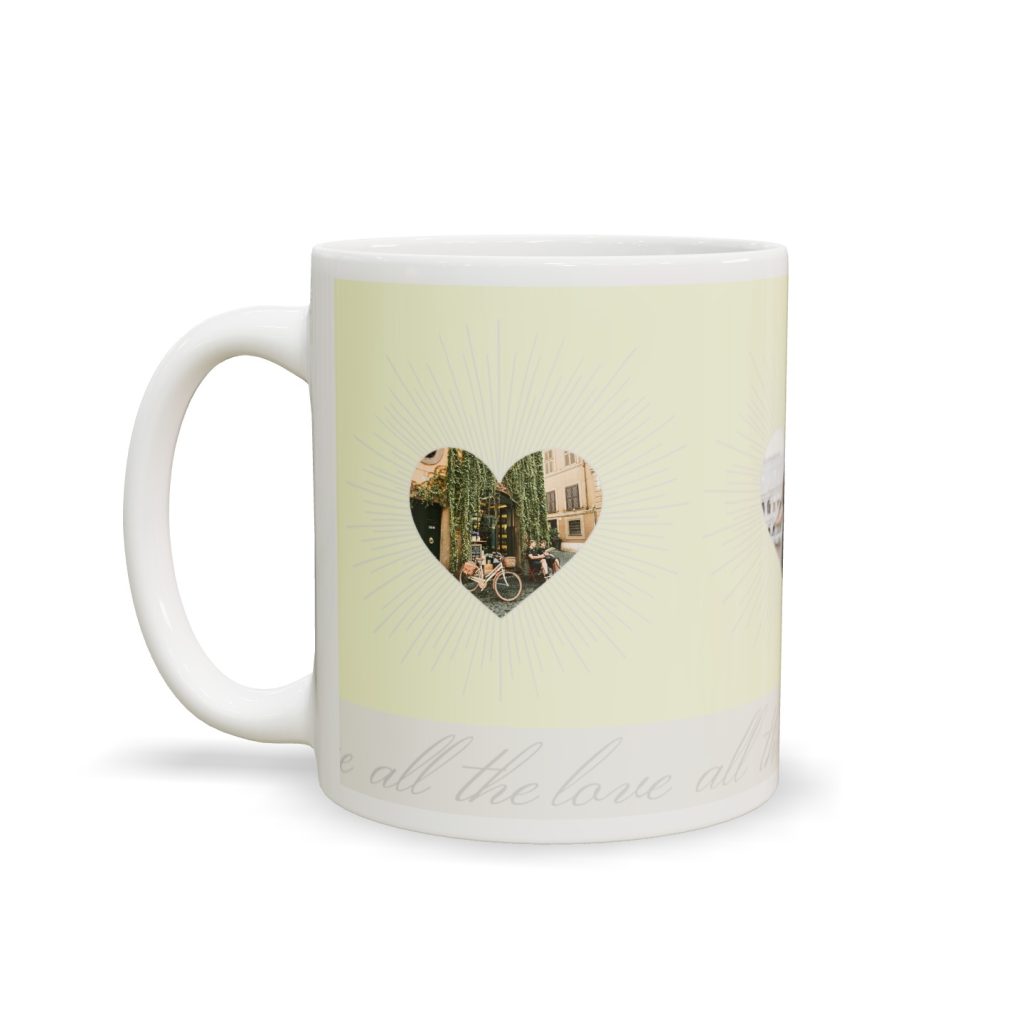 Golden Heart Trio in Personalised Mugs