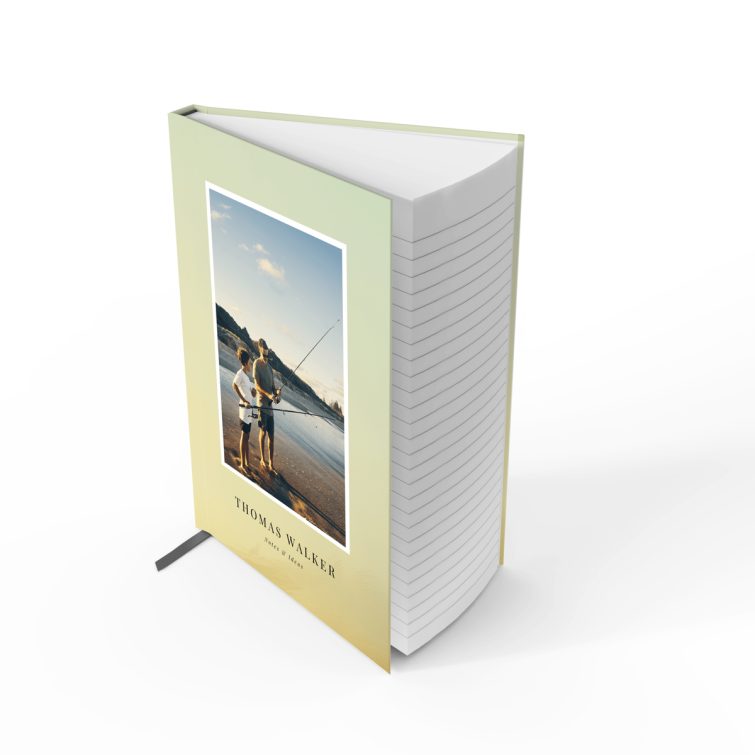 Personalised notebooks design with one photo on the cover for Utterly Printable.