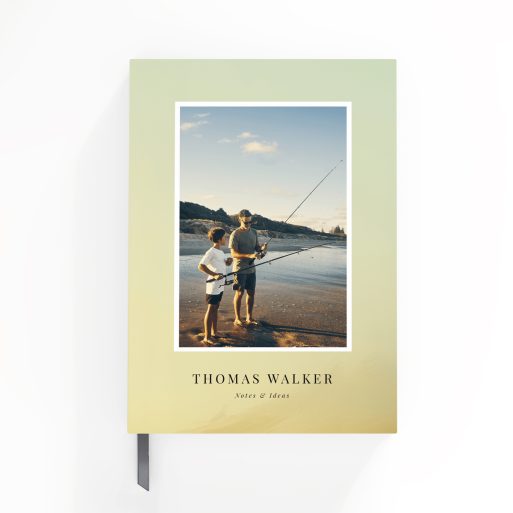 Personalised notebooks design with one photo on the cover for Utterly Printable.