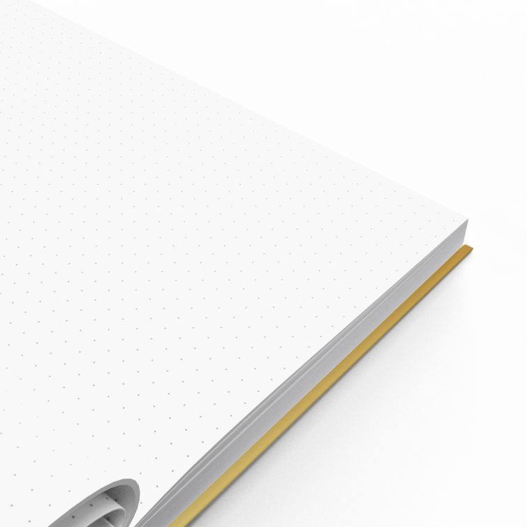 Elegant gold notebook cover design with Utterly Printable branding, featuring one photo placeholder on the front.