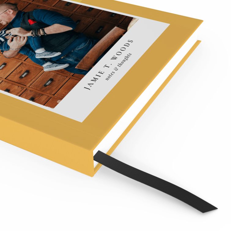 Personalised notebooks design with one photo on the cover spread by Utterly Printable.