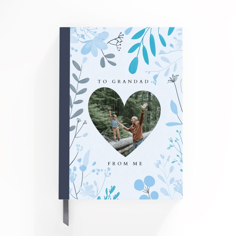 Floral design personalised notebooks with photo insert for grandparent gift.